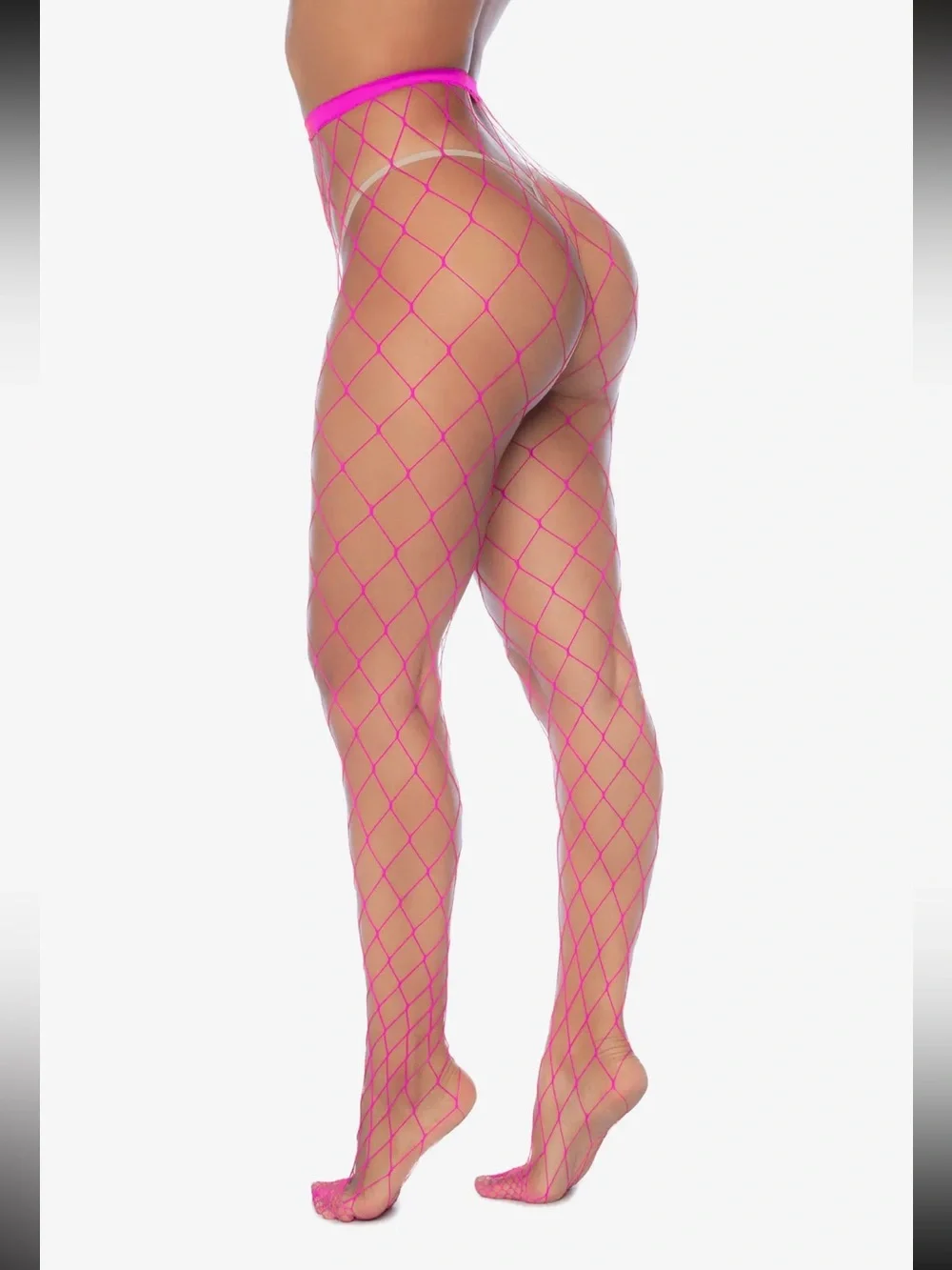 NWT Fishnet Full Length Stockings | Pink | One Size